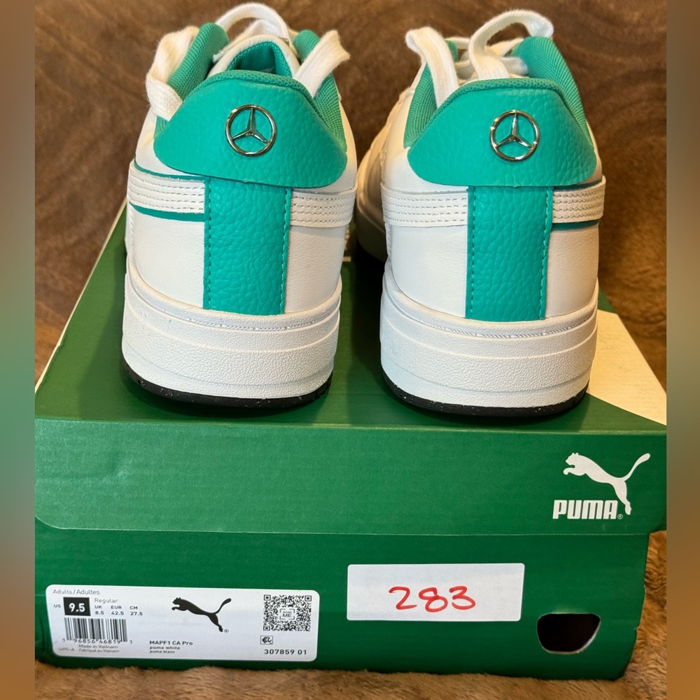 Puma Motor Cross Teal & White Formula One Lexus Shoes